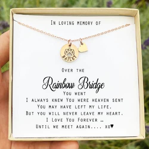 jewelry gift for when a pet dies